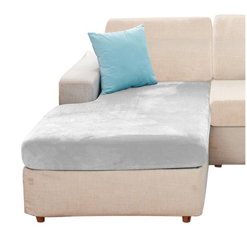 Velours Bezug für die Chaiselongue des Sofas HELLGRAU