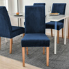 STUHLHUSSE VELVET MARINEBLAU