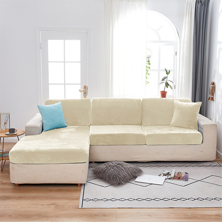Sofa sitzkissenbezug, Velours, Creme, 80-100 cm