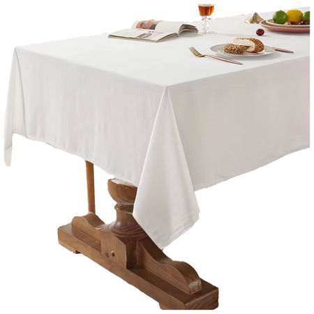 Baumwolltischdecke, WEISS, rechteckig 140x240 cm