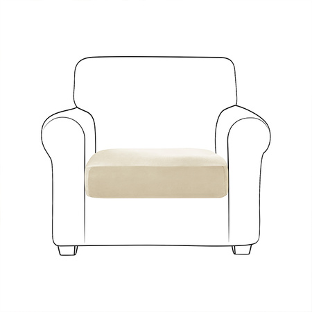 Sofa sitzkissenbezug, Velours, Creme, 80-100 cm
