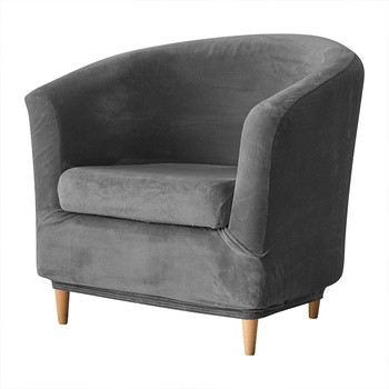 Bezüge für Clubsessel Velours-Plüsch DUNKELGRAU