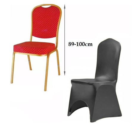 Bankett-Stuhlhussen, elastisch, premium, SCHWARZ