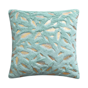 Dekorativer Kissenbezug Feder-Muster in hellgrün