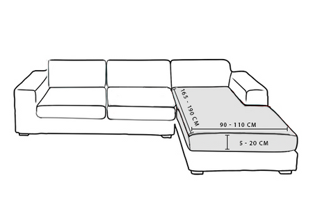 Velours Bezug für die Chaiselongue des Sofas BEIGE/CAPPUCCINO