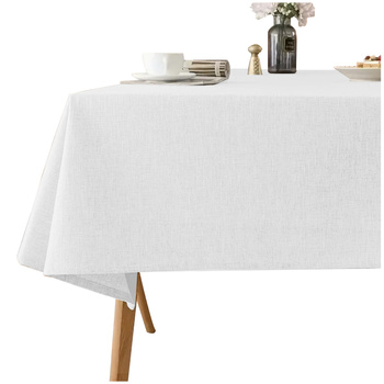 Weiße Leinen-Tischdecke, rechteckig 140x240 cm