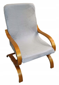 Sesselbezug FINKA grau dickes Velours