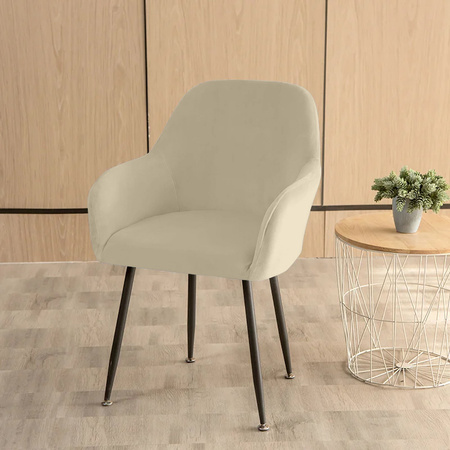 Stuhlhusse für Schalensessel, Velours, Cremefarben, Apple Sevilla