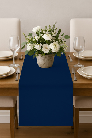 Glatter Tischläufer MARINEBLAU 40x275 cm