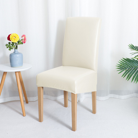 BEZUG FÜR STÜHLE AUS KUNSTLEDER CREME ECRU L