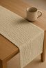 Zarter MUSSELIN-TISCHLÄUFER, beige 40×275 cm