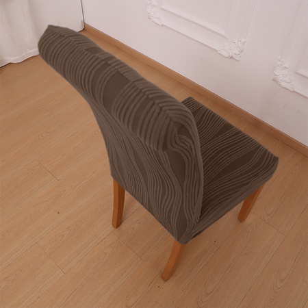 STUHLHUSSE JACQUARD – STRUKTURSTOFF MIT STREIFEN – BRAUN