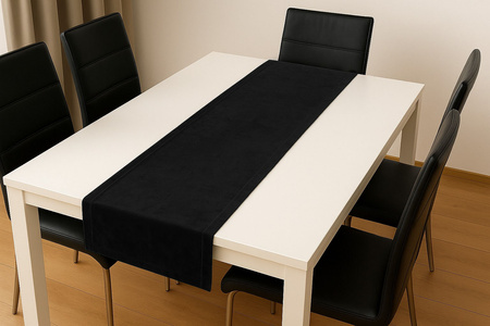 Zarter BOHO-Läufer aus Samt, schwarz, 200 cm