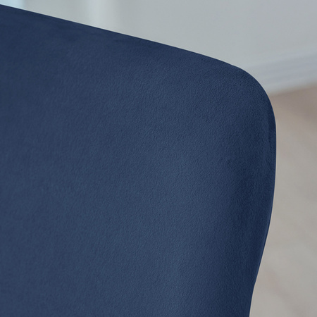 STUHLHUSSE für GROSSE SKANDINAVISCHE SCHALESTÜHLE VELOURS MARINEBLAU