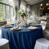 Runde Tischdecke, mattes Velours, 320 cm, Marineblau