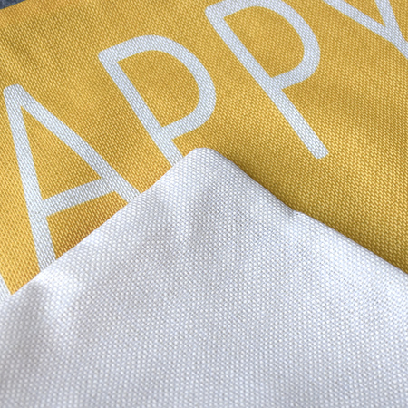 KISSENBEZUG Elegantes, gelbes Design mit dem Schriftzug "Happy Easter"