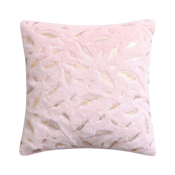 Dekorativer Kissenbezug Feder-Muster in Rosa