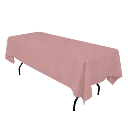 Matte Velours-Tischdecke puderrosa für Tisch 140x240cm