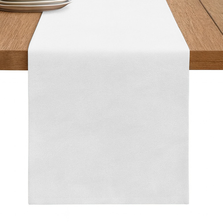 Zarter MATTER VELOURS-TISCHLÄUFER, Weiß 40x275 cm