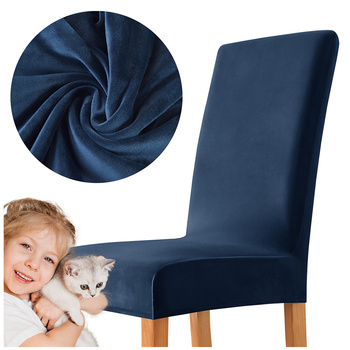 STUHLHUSSE VELVET MARINEBLAU