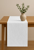 Zarter MUSSELIN-TISCHLÄUFER, weiß 40×275 cm