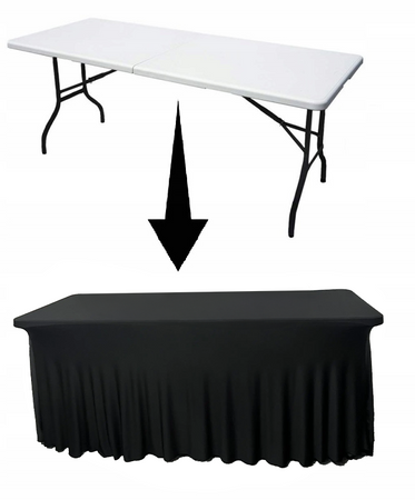 Tischtuch Rechteckig 180cm Mit Sockel, Schabracke, Schwarz