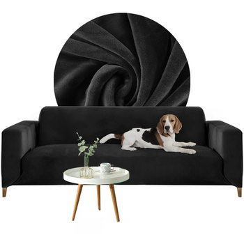 Bezug für ein Sofa, 4-Sitzer-Sofa, 235- 300 cm lang, schwarz