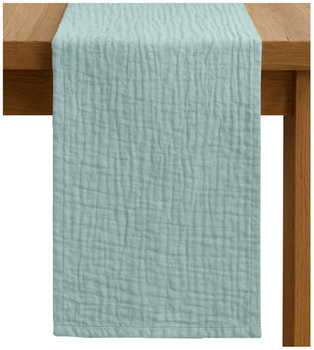 Zarter MUSSELIN-TISCHLÄUFER, mintgrün 40×275 cm
