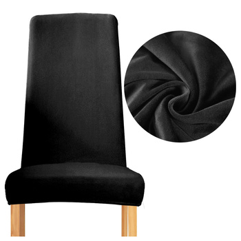 BEZUG für Stuhl mit schmaler Rückenlehne, DICKER VELOURS, SCHWARZ