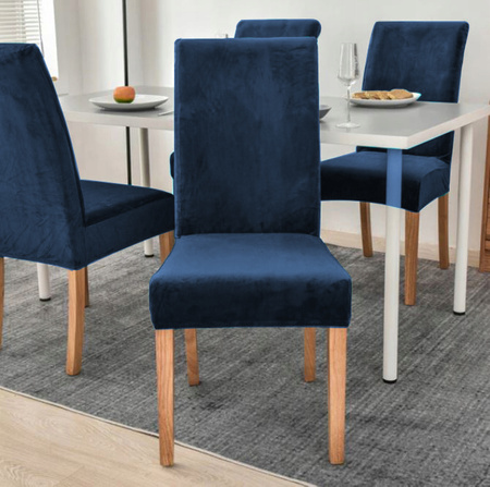 STUHLHUSSE VELVET MARINEBLAU