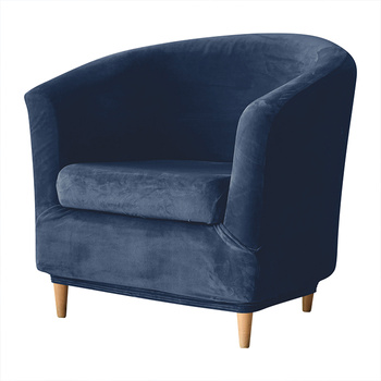 Bezüge für Clubsessel Velours-Plüsch MARINEBLAU