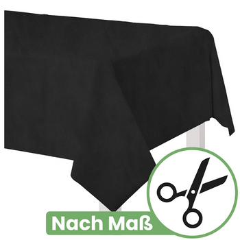 Matt Velours Tischdecke in Schwarz - Nach Maß