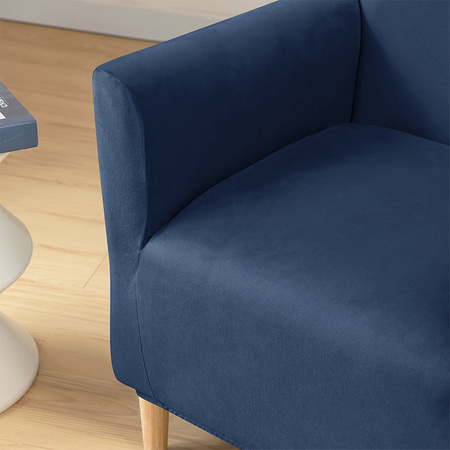 Bezug für Sessel in Größe S, Velours-Plüsch, MARINEBLAU