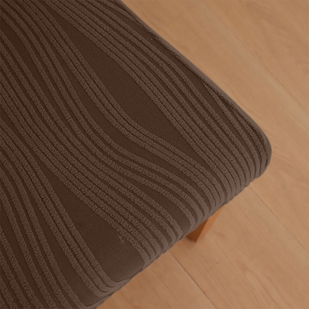 STUHLHUSSE JACQUARD – STRUKTURSTOFF MIT STREIFEN – BRAUN