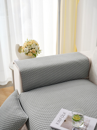 MATTE, SOFAÜBERZUG mit HERZEN-MUSTER in der Farbe GRAU 90x210 cm