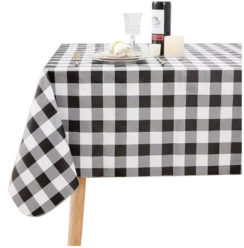 Tischdecke im schwarzen Karomuster, rechteckig 140x140 cm