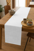 Zarter MATTER VELOURS-TISCHLÄUFER, Weiß 40x275 cm