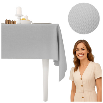 Hellgrau rechteckiges Tischtuch 140x240cm