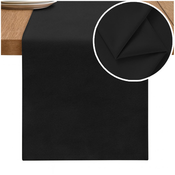 VELOURS Tischläufer SCHWARZ 40x275 cm