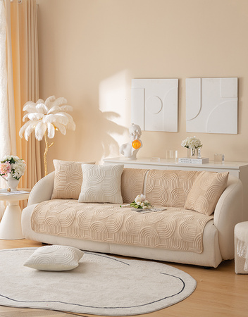 Matte, Sofaüberzug mit erhabenem Muster in der Farbe BEIGE, 90x160 cm.