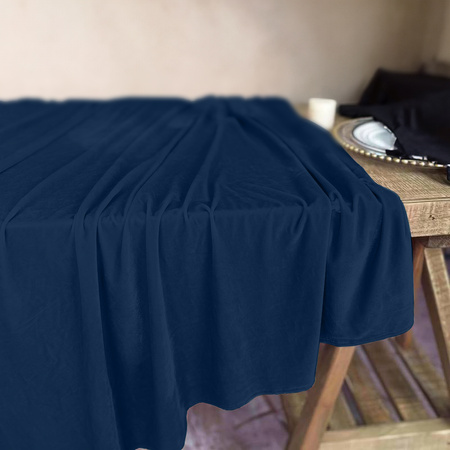 Tischdecke in marineblau, MATTER VELOURS, quadratisch 140x240cm