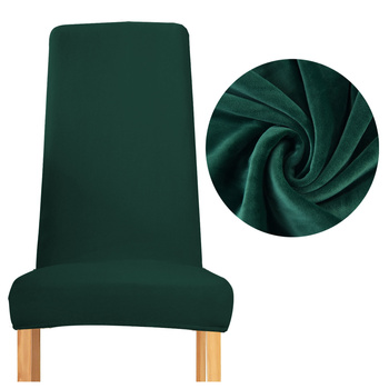 BEZUG für Stuhl mit schmaler Rückenlehne, DICKER VELOURS, DUNKELGRÜN