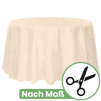 Runde Tischdecke nach Maß, matter Velours, Cremeweiß