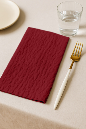 Bordeauxfarbene Musselin-Servietten 45x45 cm