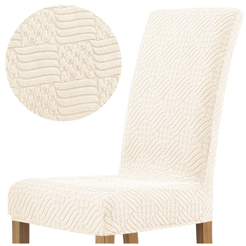 STUHLHUSSE geprägte Rauten Jacquard DICK CREME