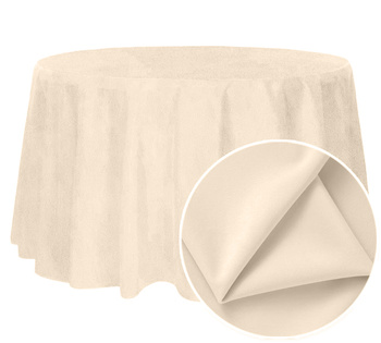 Tischdecke in creme, MATTER VELOURS, rund, mit einem Durchmesser von 320 cm