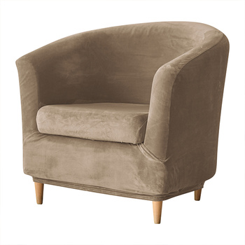 Bezüge für Clubsessel Velours-Plüsch BEIGE, CAPPUCCINO