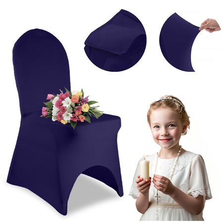 Bankett-Stuhlhussen, elastisch, premium, marineblau