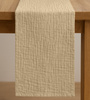 Zarter MUSSELIN-TISCHLÄUFER, beige 40×275 cm