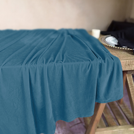 Tischdecke in kühlem Blau, MATTER VELOURS, quadratisch 140x240cm